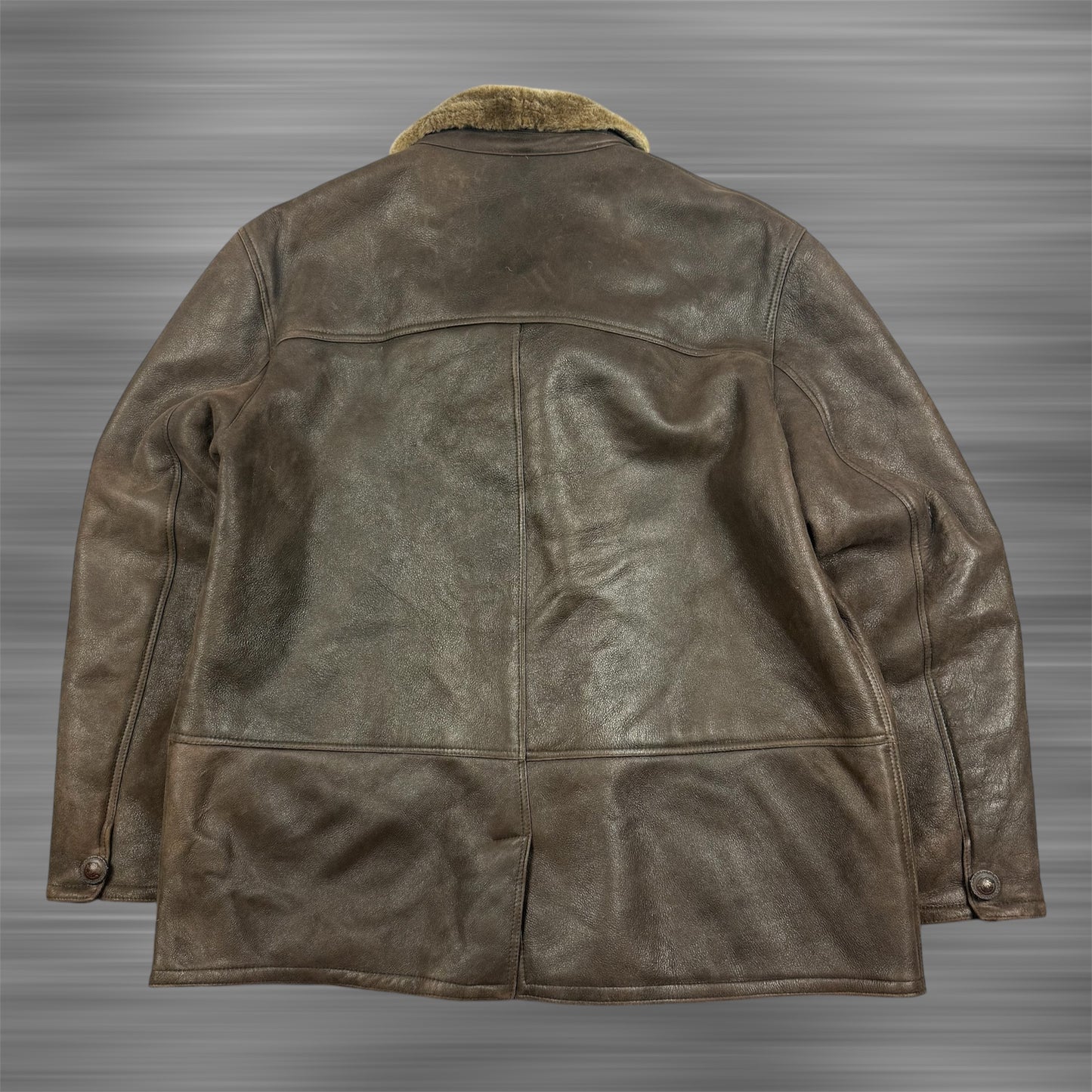 Gianni Versace Vintage 80-90s Leather Fur Coat