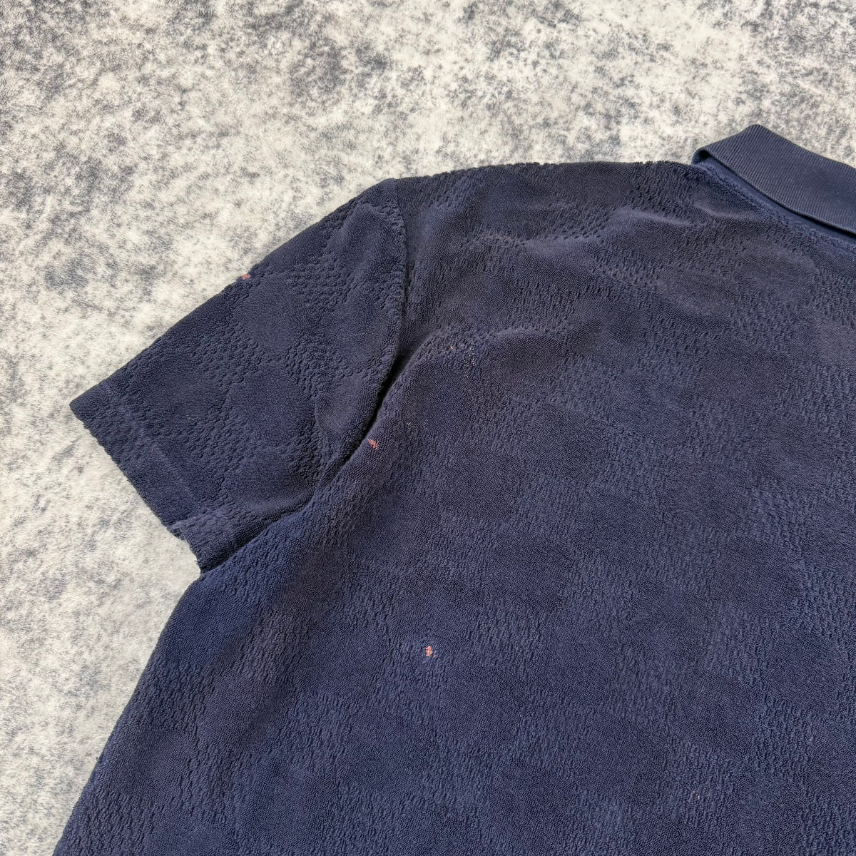 Louis Vuitton Damier French Terry Short-Sleeved Cotton-Blend Shirt