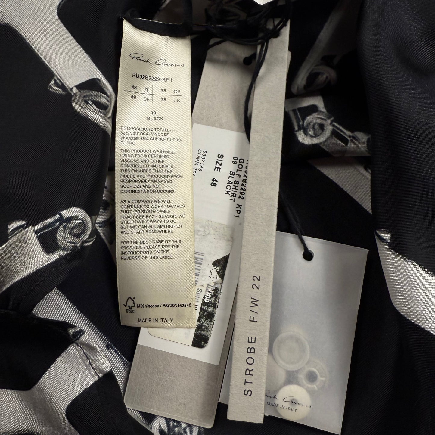 Rick Owens Strobe F/W 22 Short Sleeve Shirt