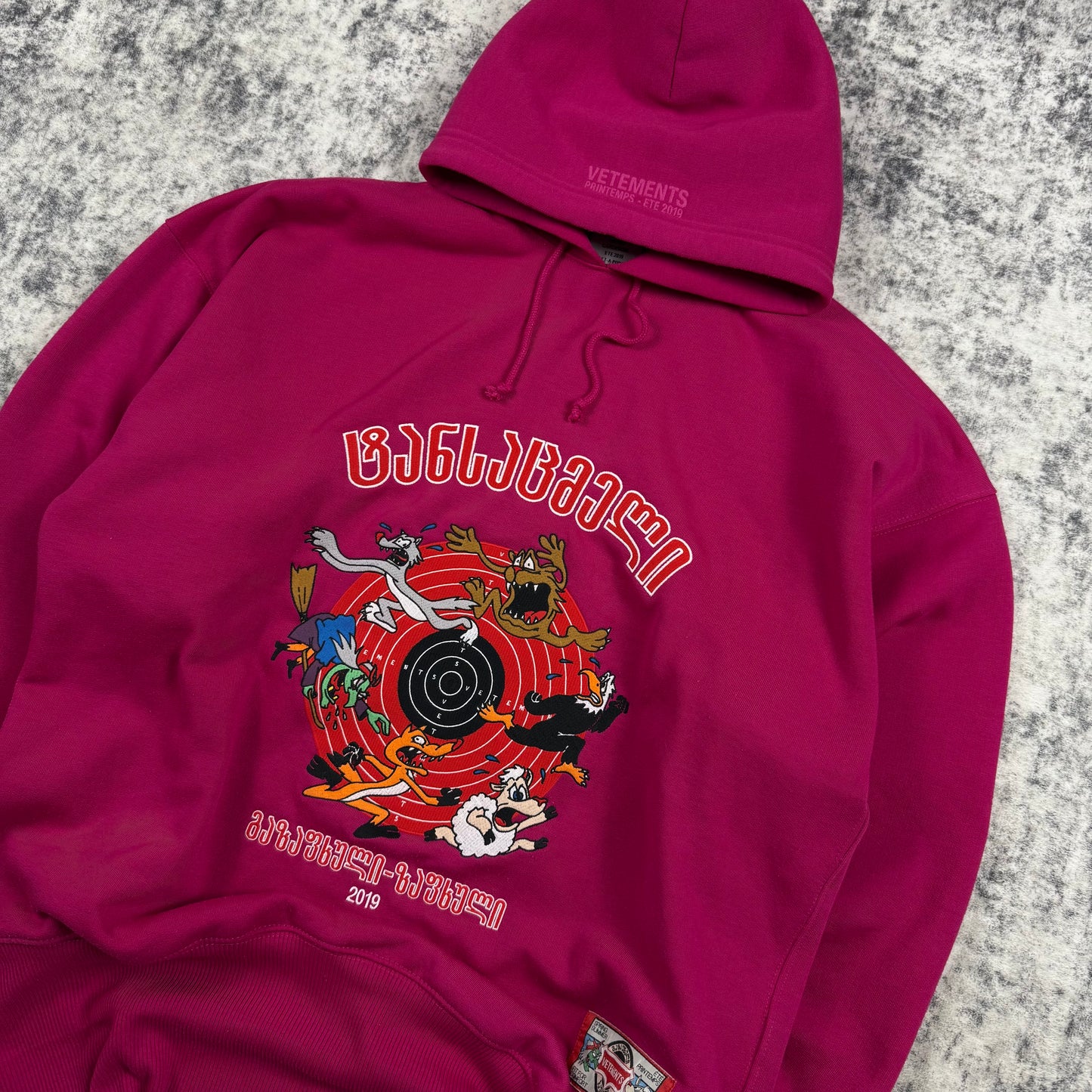 Vetements Augmented Reality Cartoon ‘Pink’ Hoodie