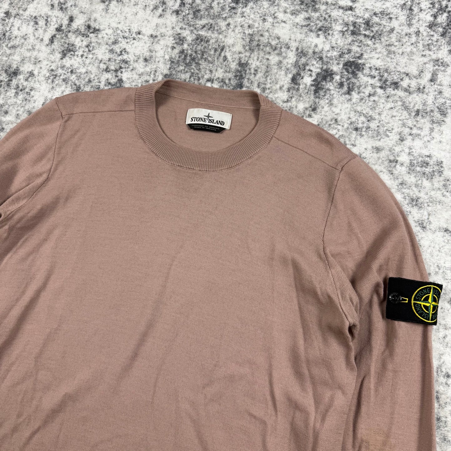 Stone Island Dust Pink Crewneck Knit Sweater