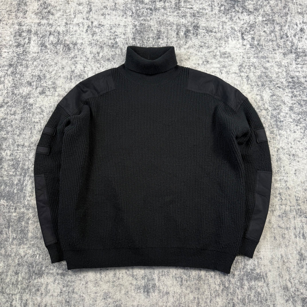AMIRI Black Cashmere Military Patch Turtleneck Sweater