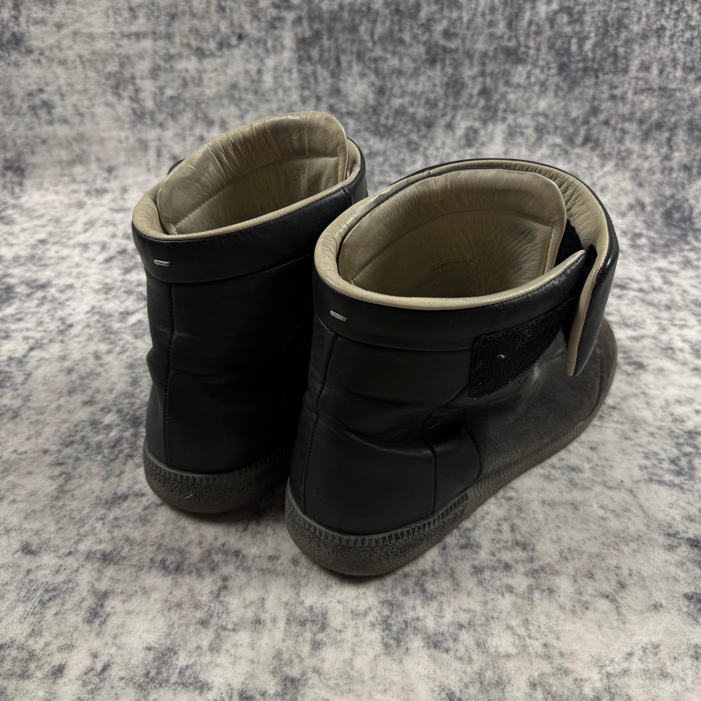 Maison Margiela Future High Top Suede Black Two Tone Shoes