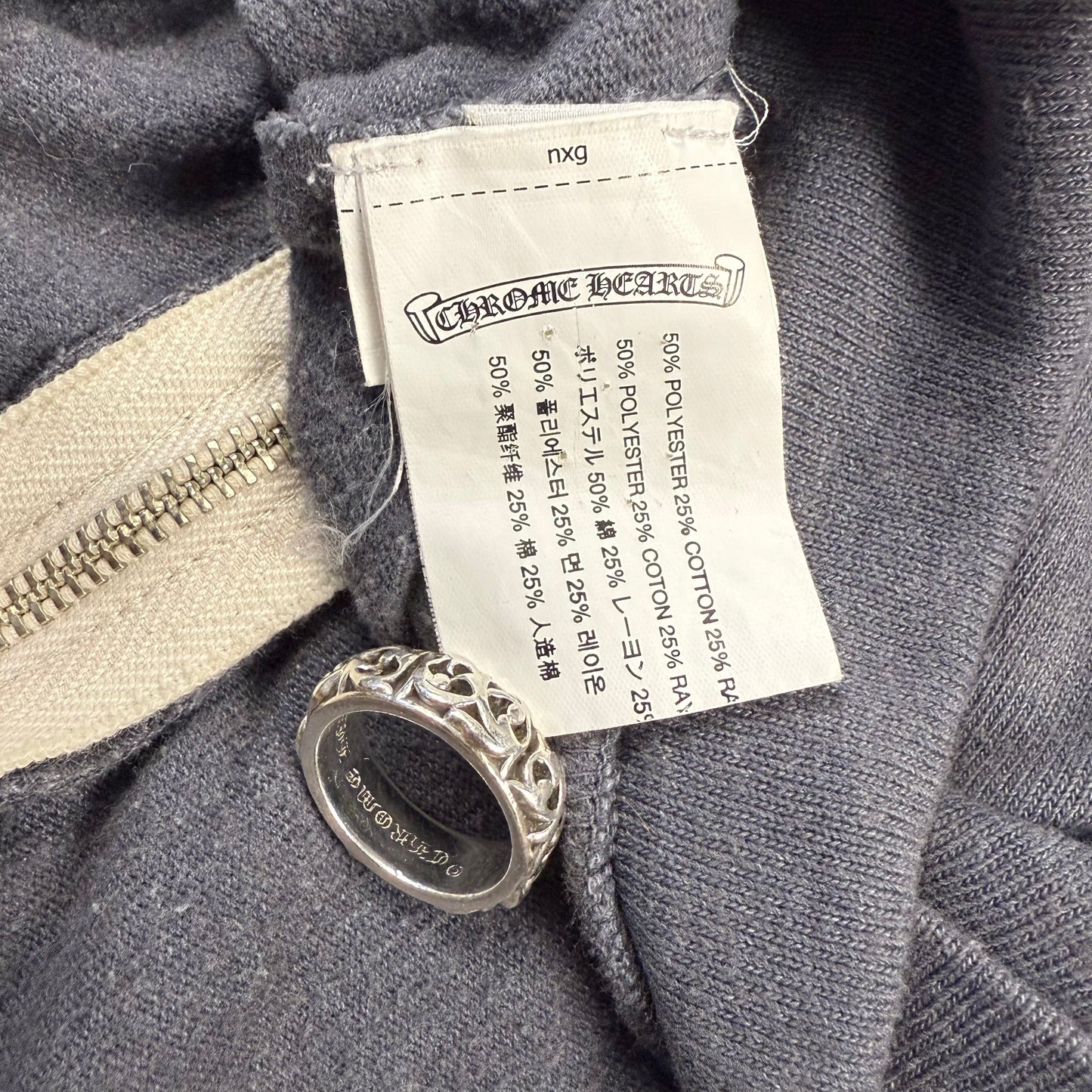 Chrome Hearts Vintage Horseshoe ‘Grey’ Zip Hoodie