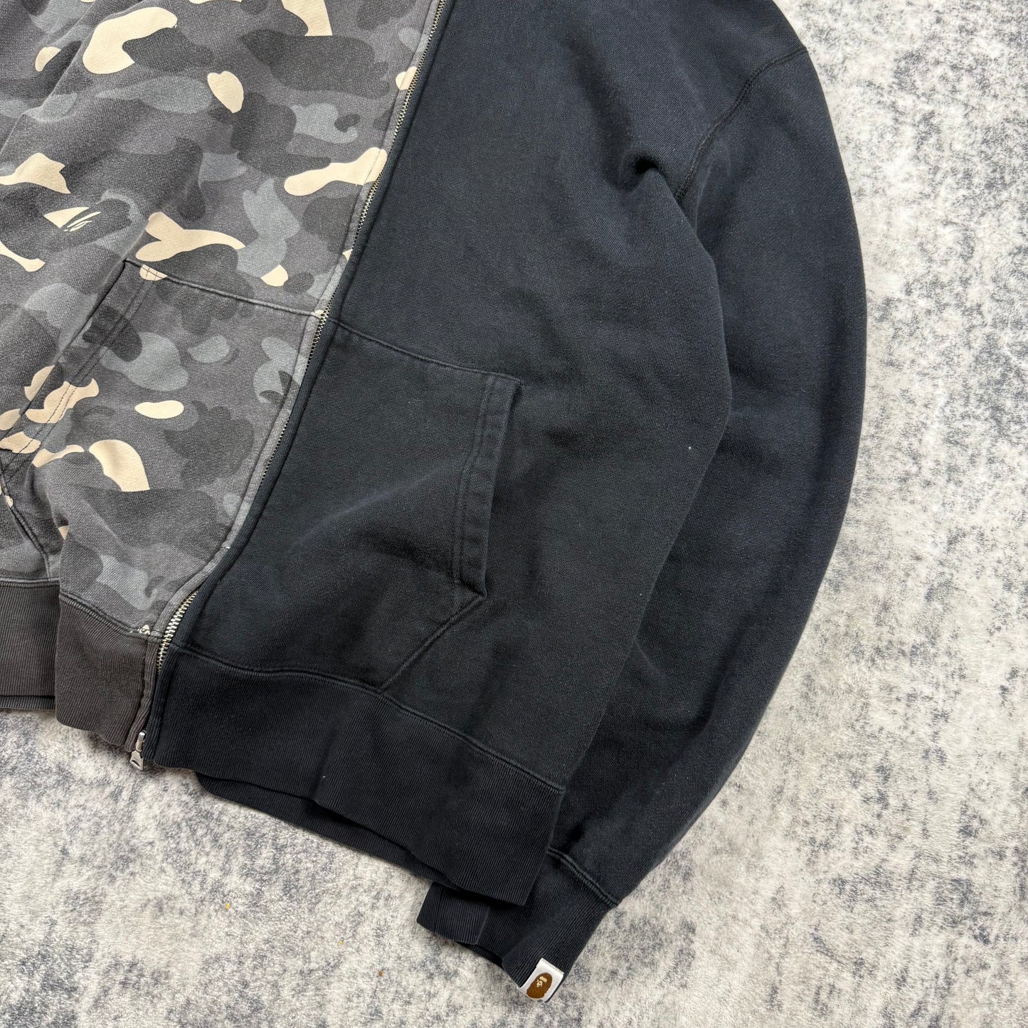 BAPE Shark Full Zip Hoodie ‘Glow in the Dark Camo Split Black’