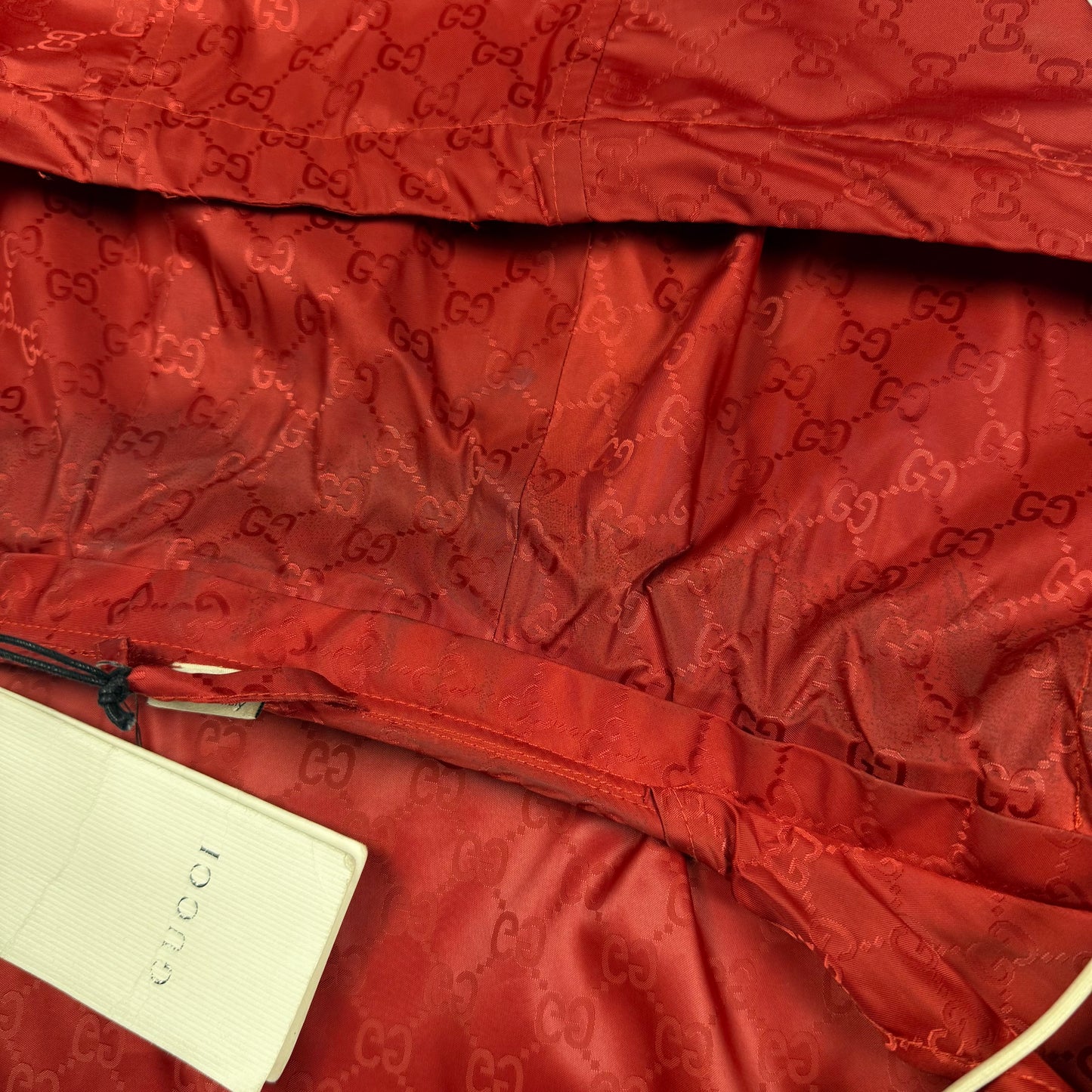 Gucci Monogram Nylon ‘Red’ Hooded Windbreaker