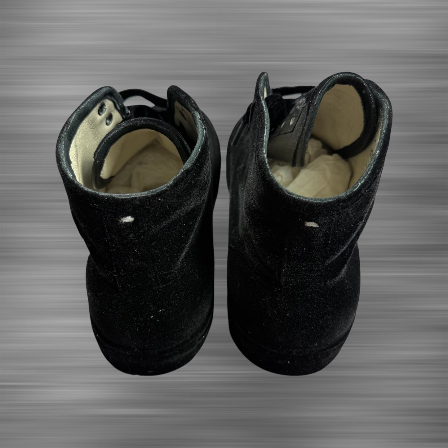 Maison Margiela All Over Black Velvet High Shoes