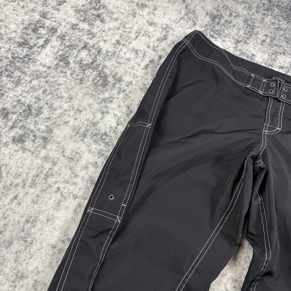 Vintage Gucci Black Contrast Stitch Technical Pants