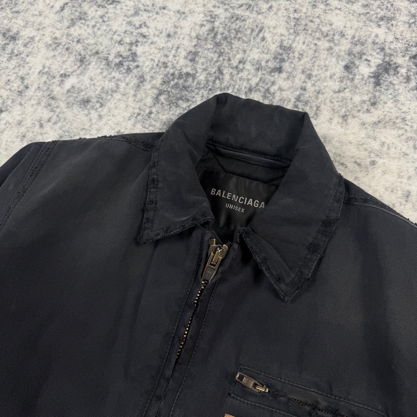 Balenciaga Workwear Distressed ‘Black’ Detroit Jacket