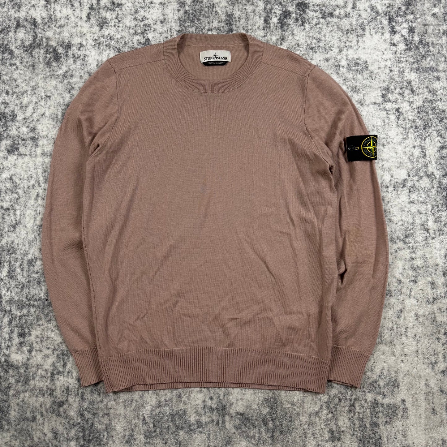 Stone Island Dust Pink Crewneck Knit Sweater