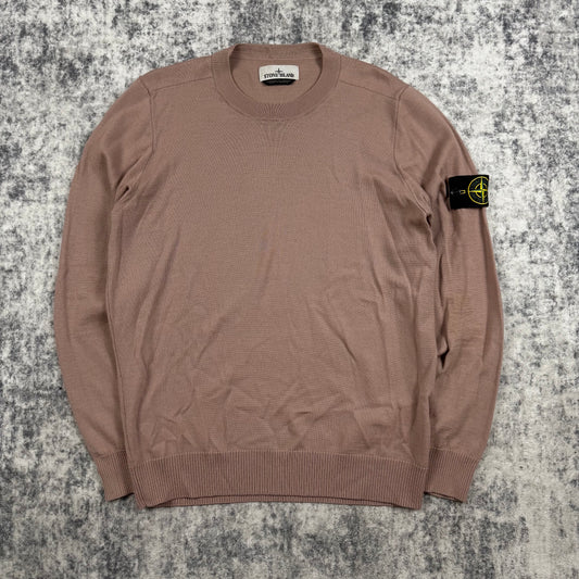 Stone Island Dust Pink Crewneck Knit Sweater