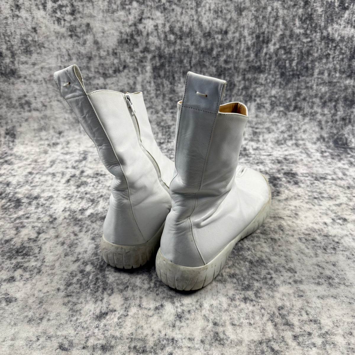 Maison Margiela SS17 White Leather Tabi High-Top Boots