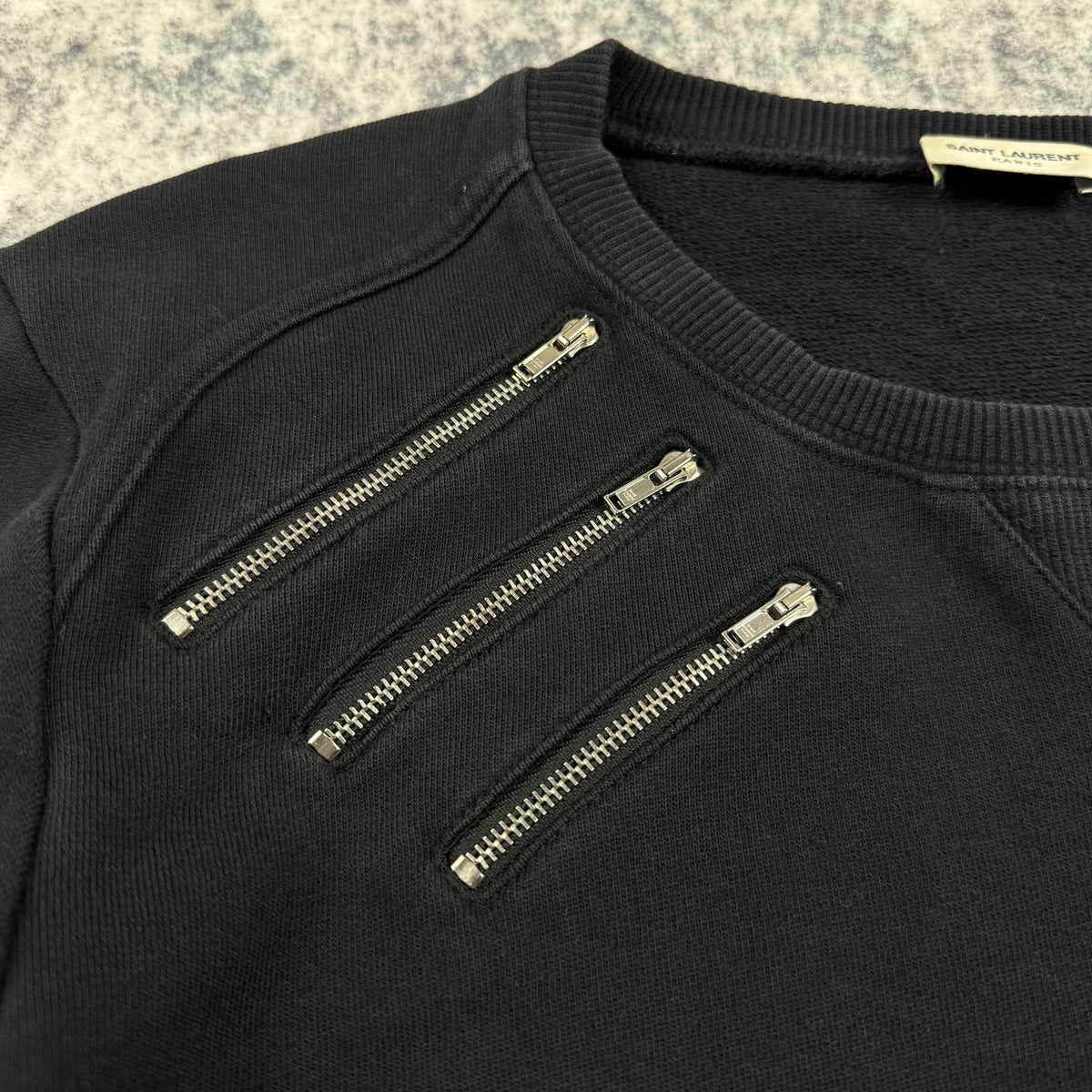 Saint Laurent FW/15 Five-Zip ‘Black’ Creneck