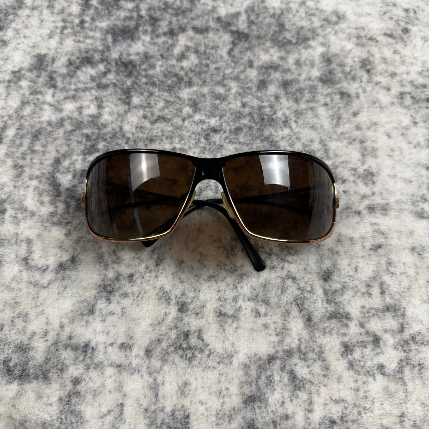 Vintage Versace Medusa Shield ‘Gold/Brown’ Sunglasses