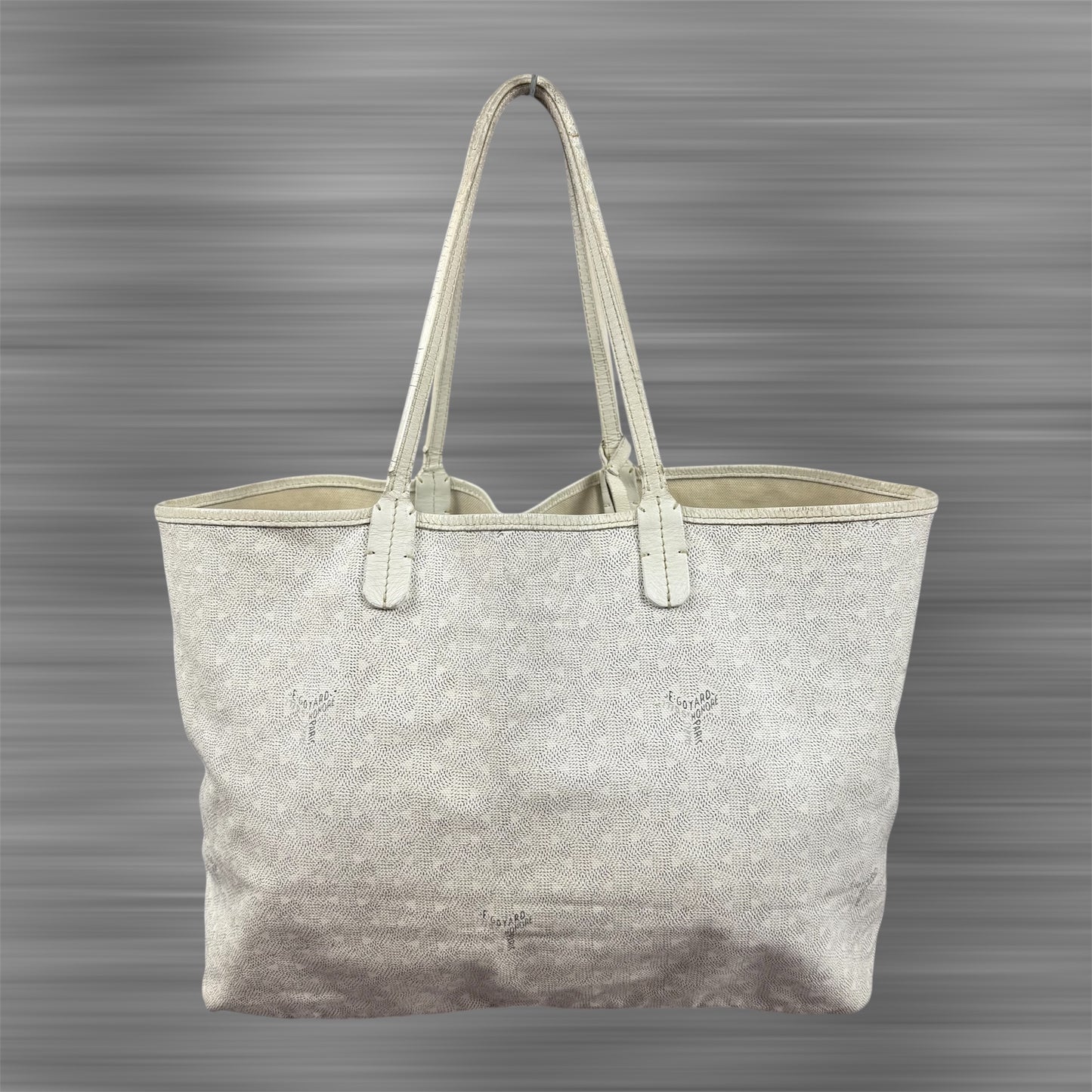 Goyard St. Louis PM Tote Bag Coated Canvas Leather White