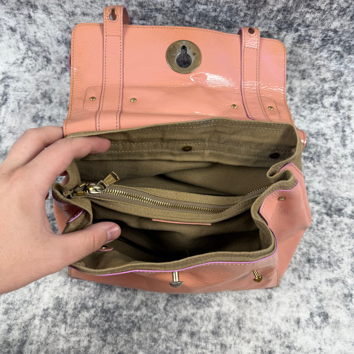 Vintage Yves Saint Laurent Muse Two Pink Patent Leather Shoulder Bag