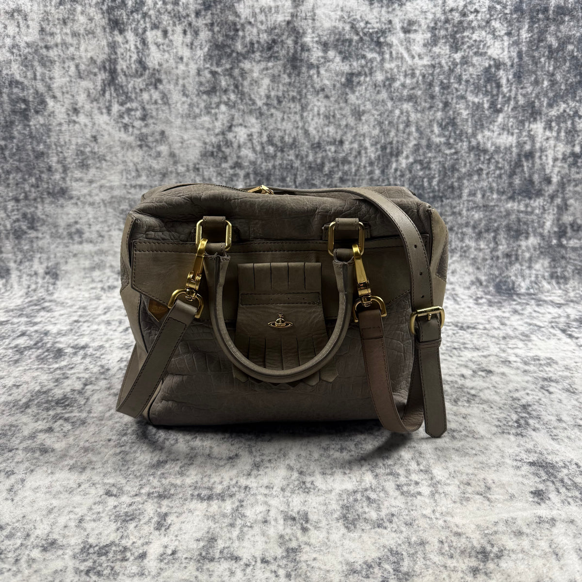 Vivienne Westwood Croc-Embossed Leather 2-Way Handbag