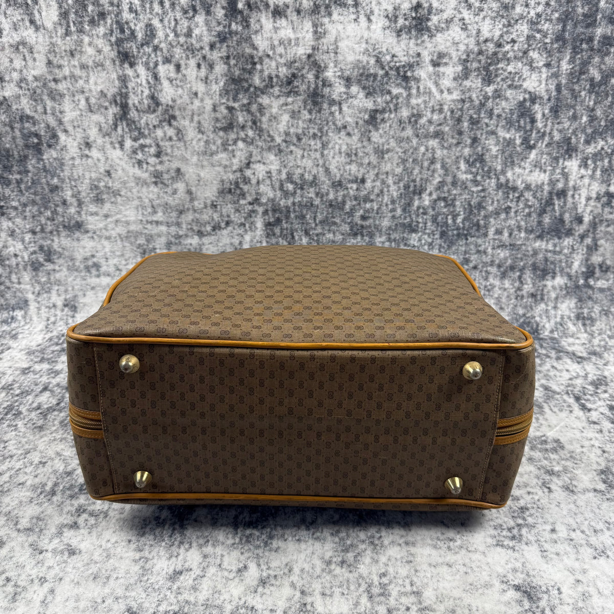 Gucci Vintage Micro GG Monogram Web Stripe Travel Suitcase