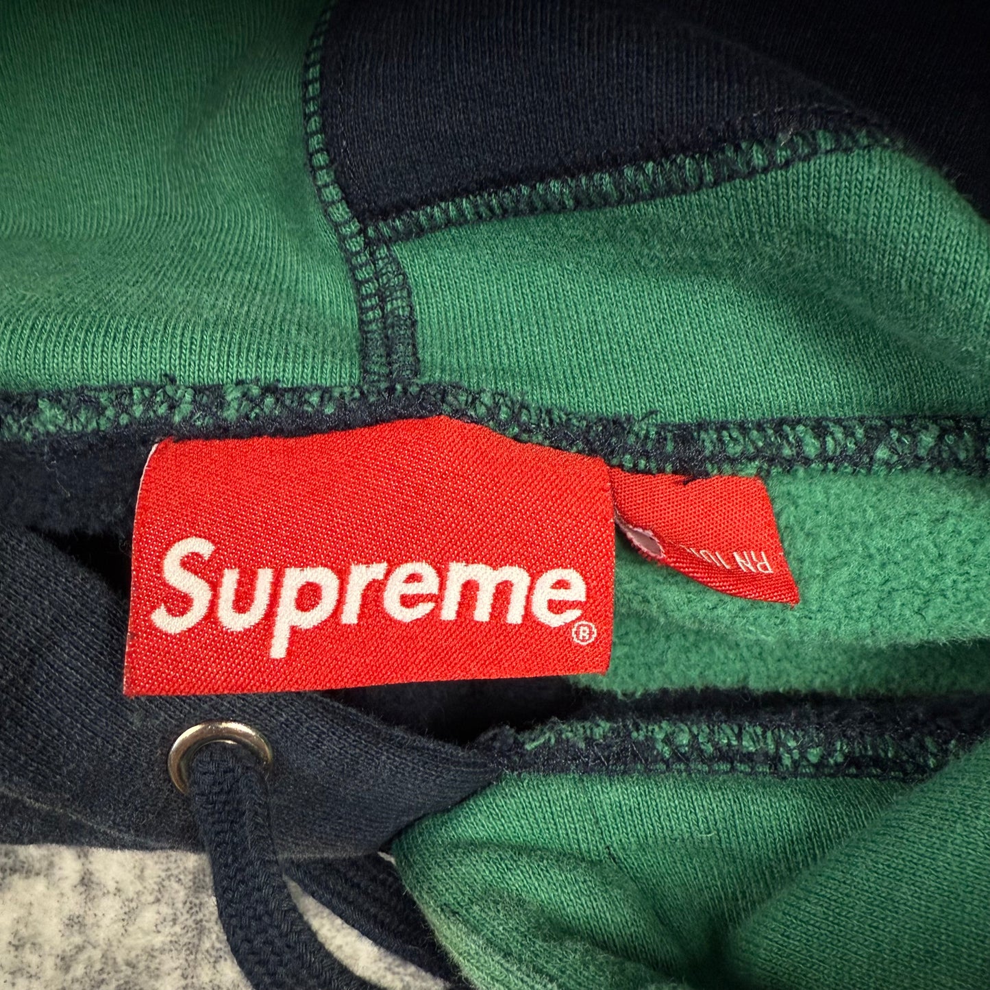 Supreme FW20 Patchwork ‘Green/Navy’ Hoodie