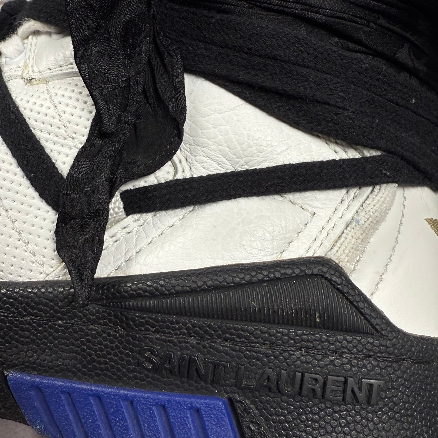 Saint Laurent Smith Grained Leather ‘White/Black’ Shoes