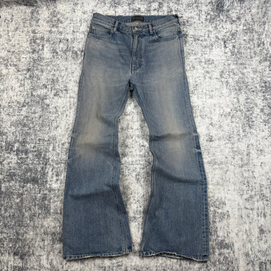 Balenciaga Low-Rise Flared Denim ‘Blue’ Jeans