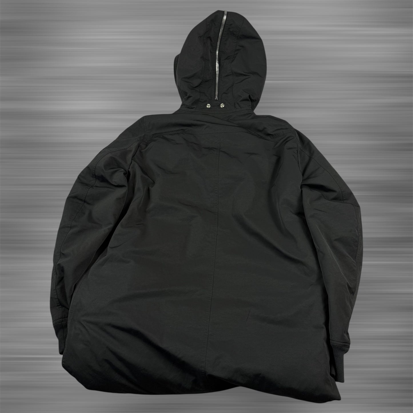 Rick Owens DRKSHDHW Black Hooded Long Heavy Parka