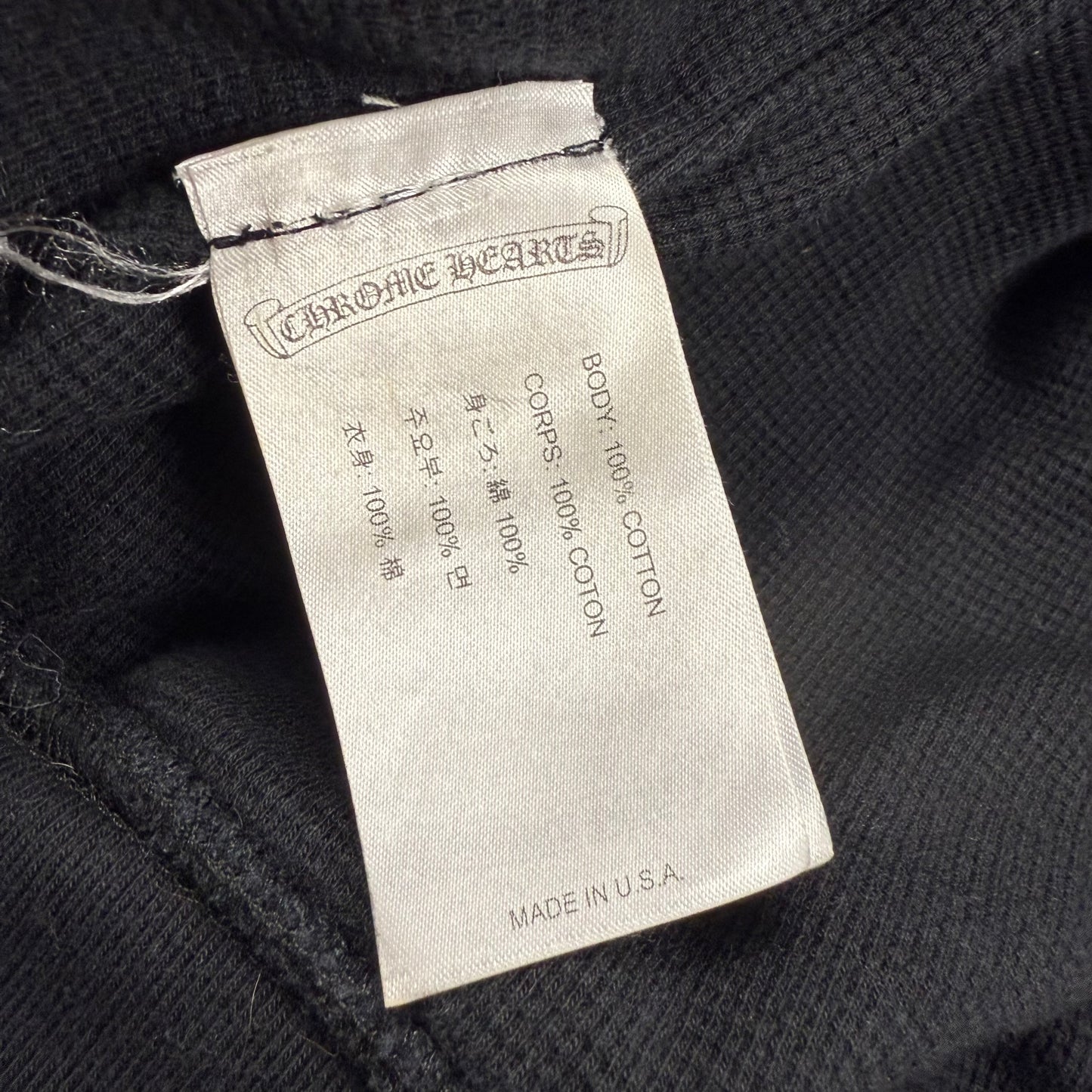 Chrome Hearts Los Angeles Thermal Horseshoe ‘Black’ Zip Hoodie