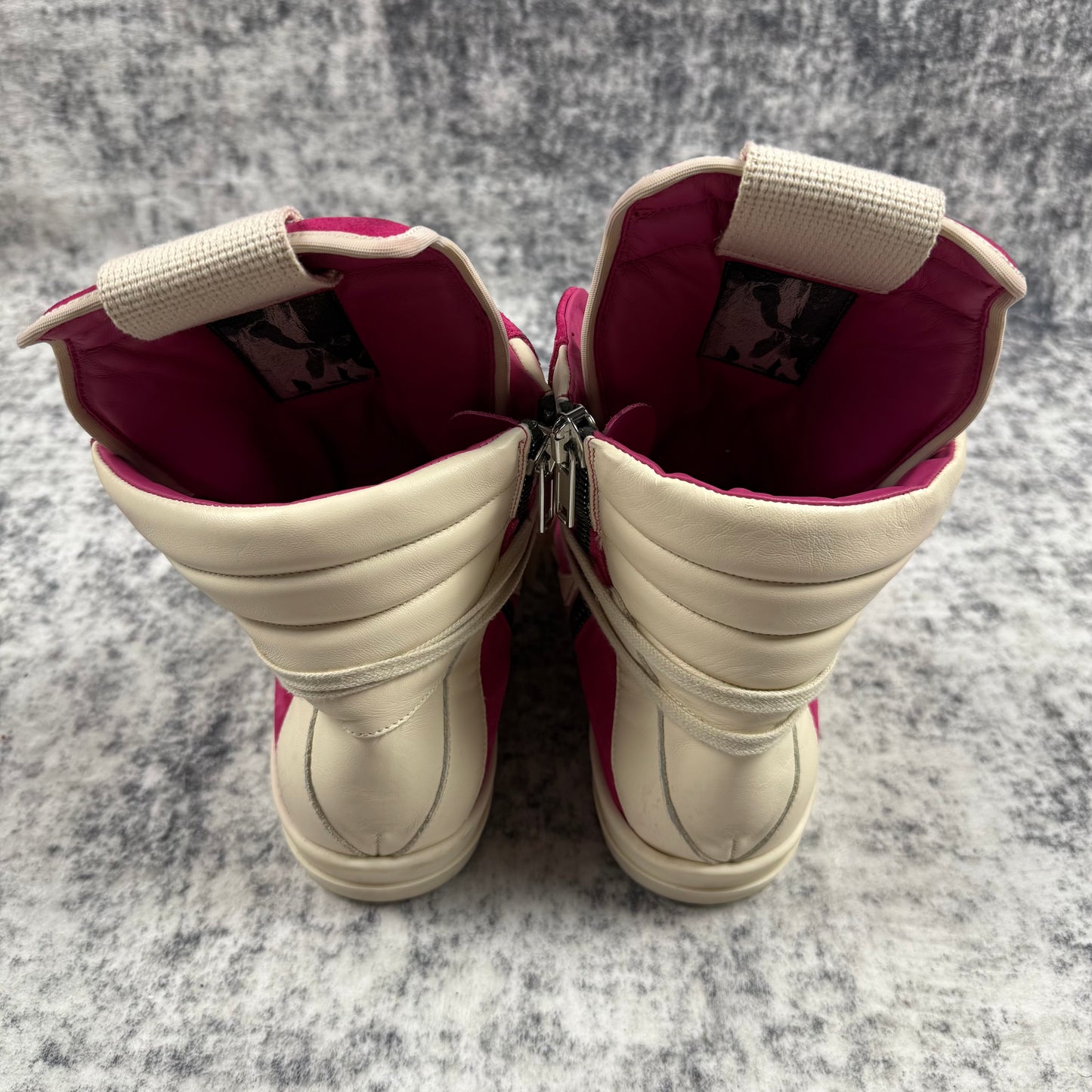 Rick Owens Pink Suede Geobaskets