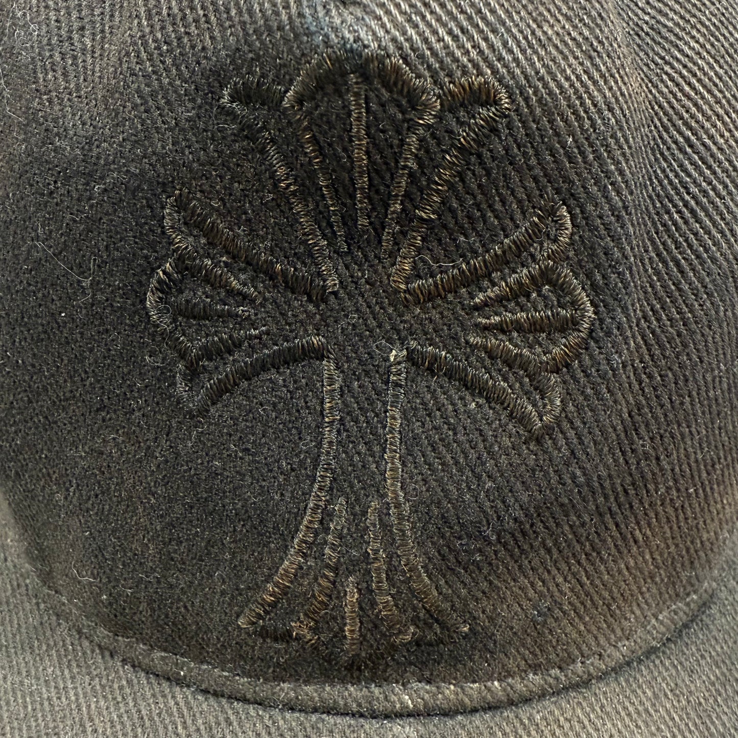 Chrome Hearts Cross Waxed Denim ‘Faded’ Baseball Cap