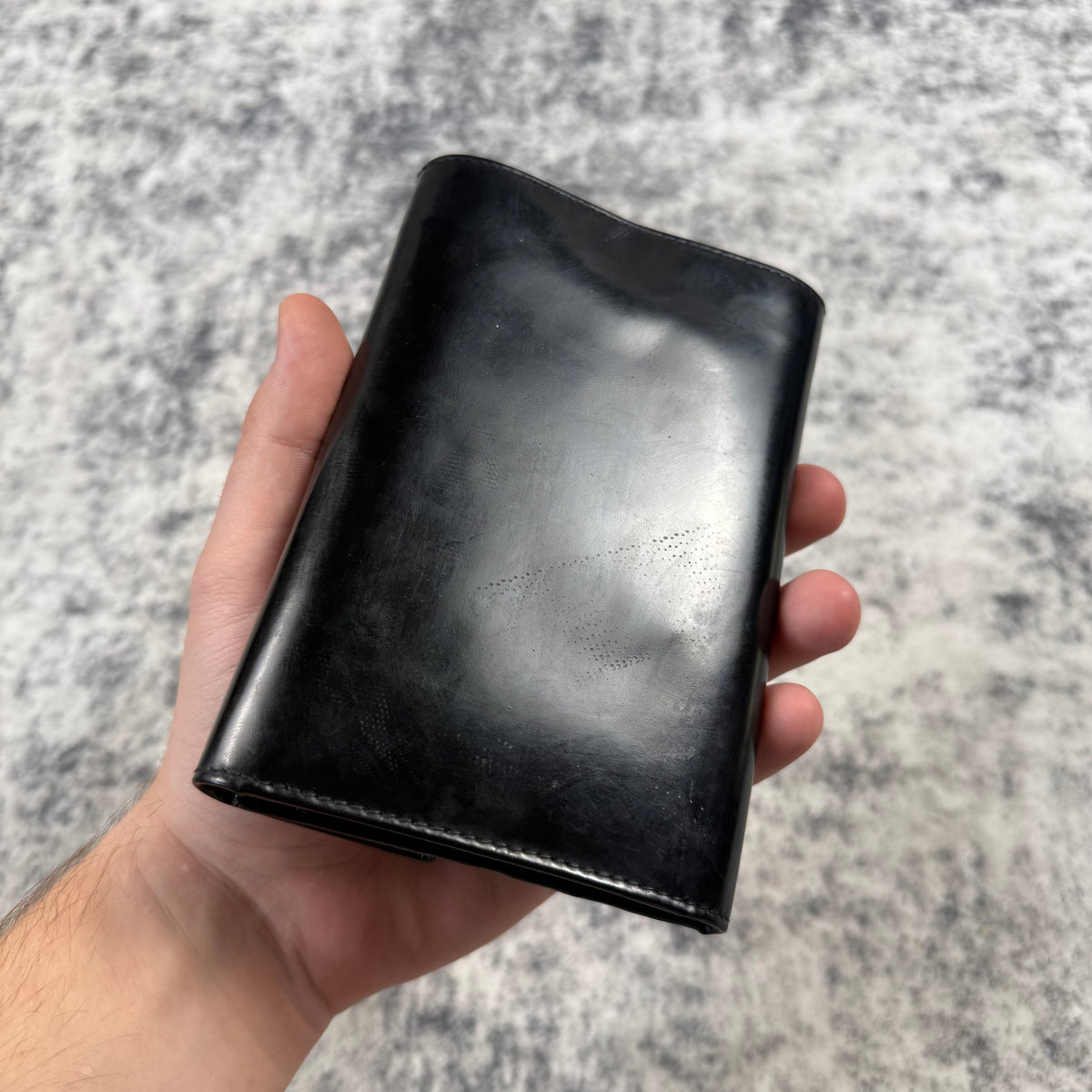 Vintage 1997 Prada Black Spazzolato Leather Wallet