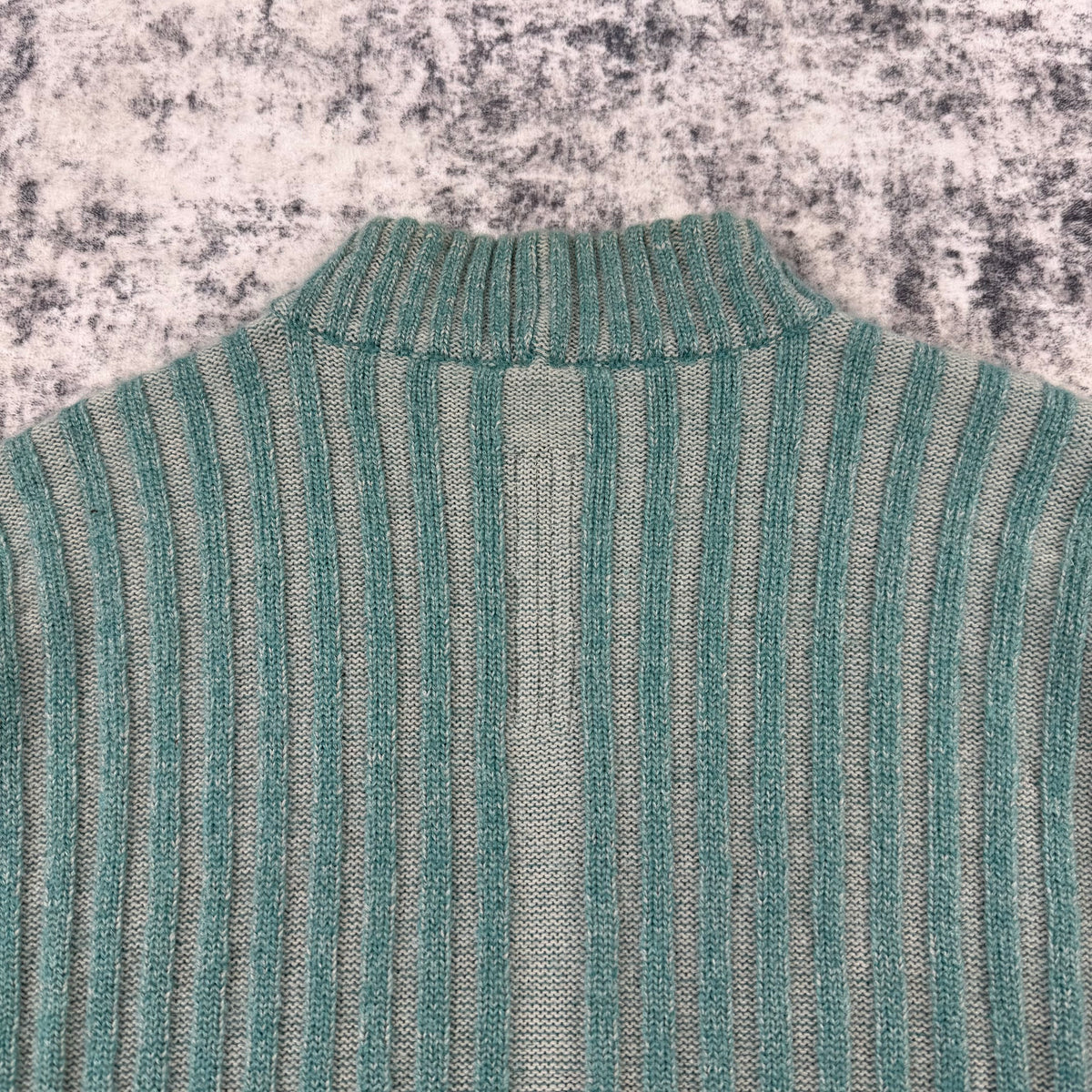 Rick Owens FW22 STROBE Aqua Pearl Mohair Wool Ribbed Sweater