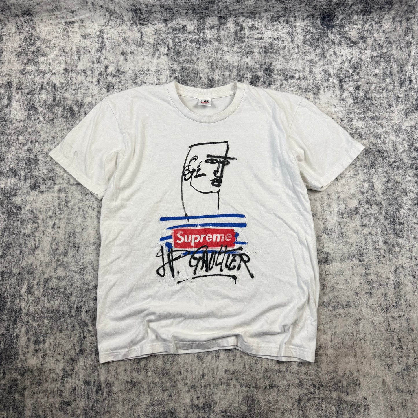 Supreme x Jean Paul Gaultier SS19 Graffiti ‘White’ T-Shirt