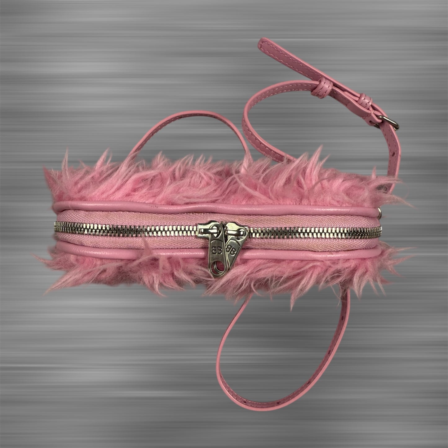 Balenciaga Faux Fur Heart Mini ‘Pink’ Crossbody Bag