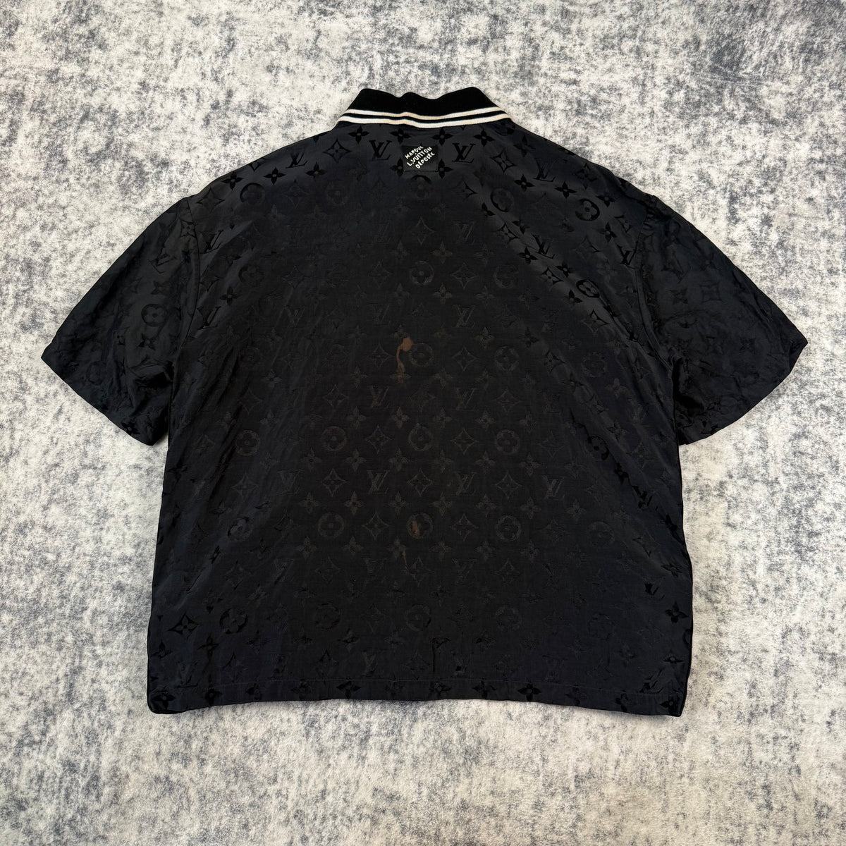 Louis Vuitton Monogram Moire Jacquard Short-Sleeved Silk Shirt