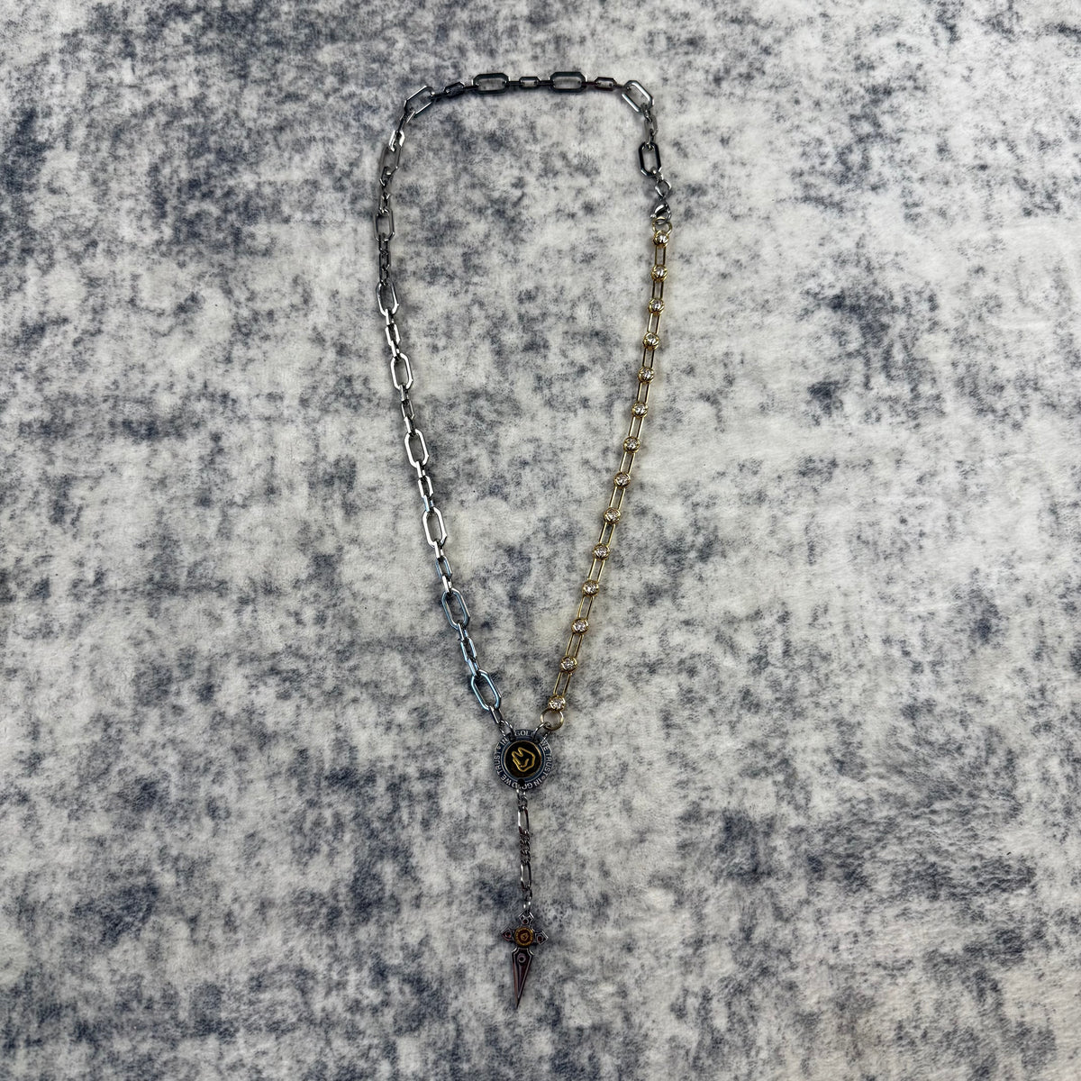 Clocks and Colours Two-Tone Crystal Dagger Necklace