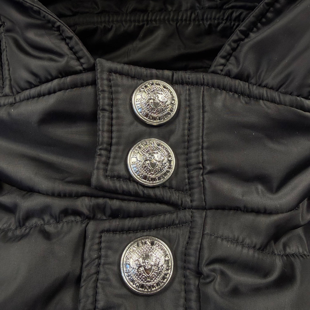 Balmain Padded Quilted Shell Hooded ‘Black’ Gilet
