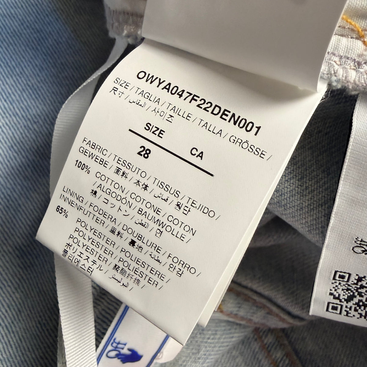Off-White FW22 Seasonal Light Wash Flared Denim Jeans