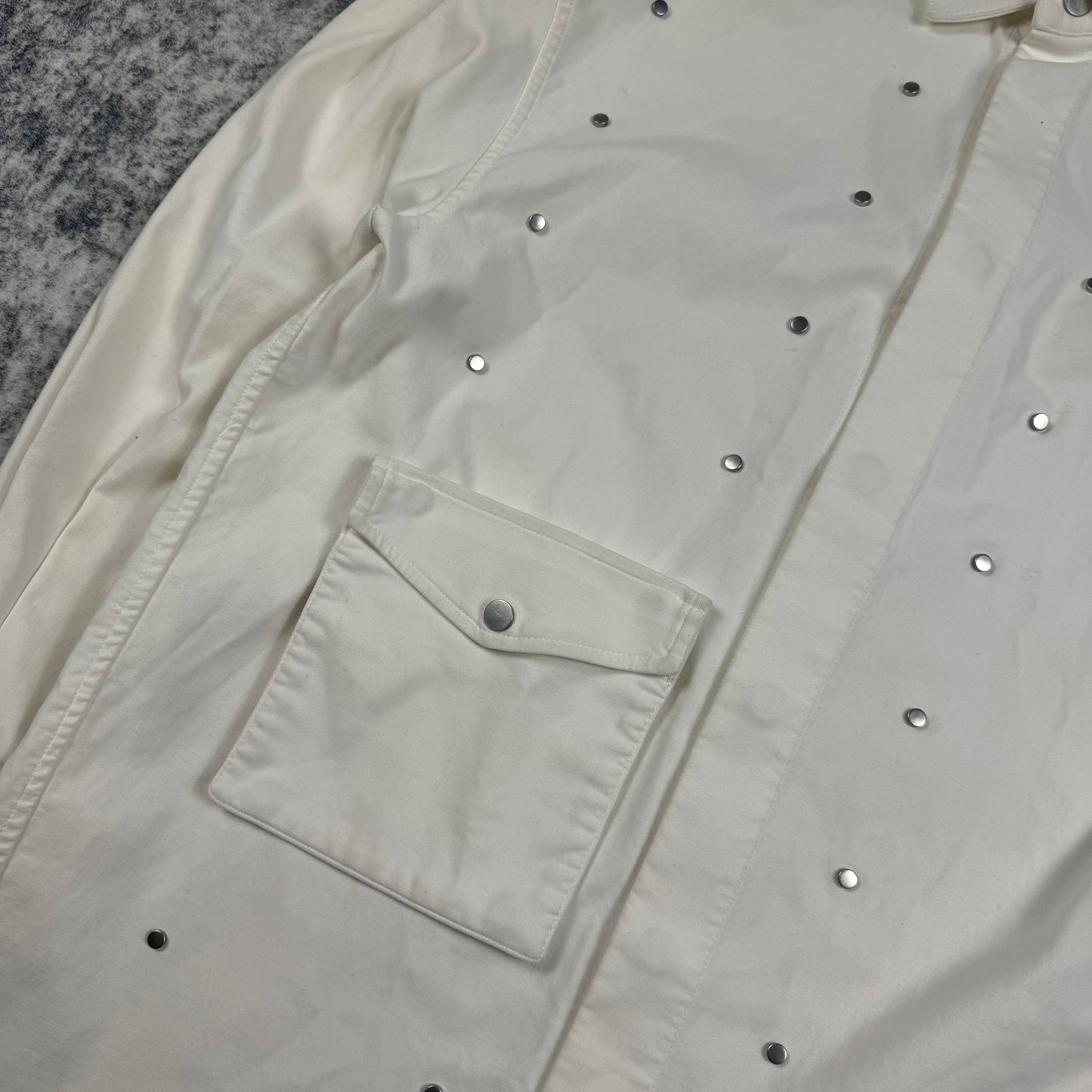 Bottega Veneta Oversized Embellished ‘White’ Button Up Shirt Jacket