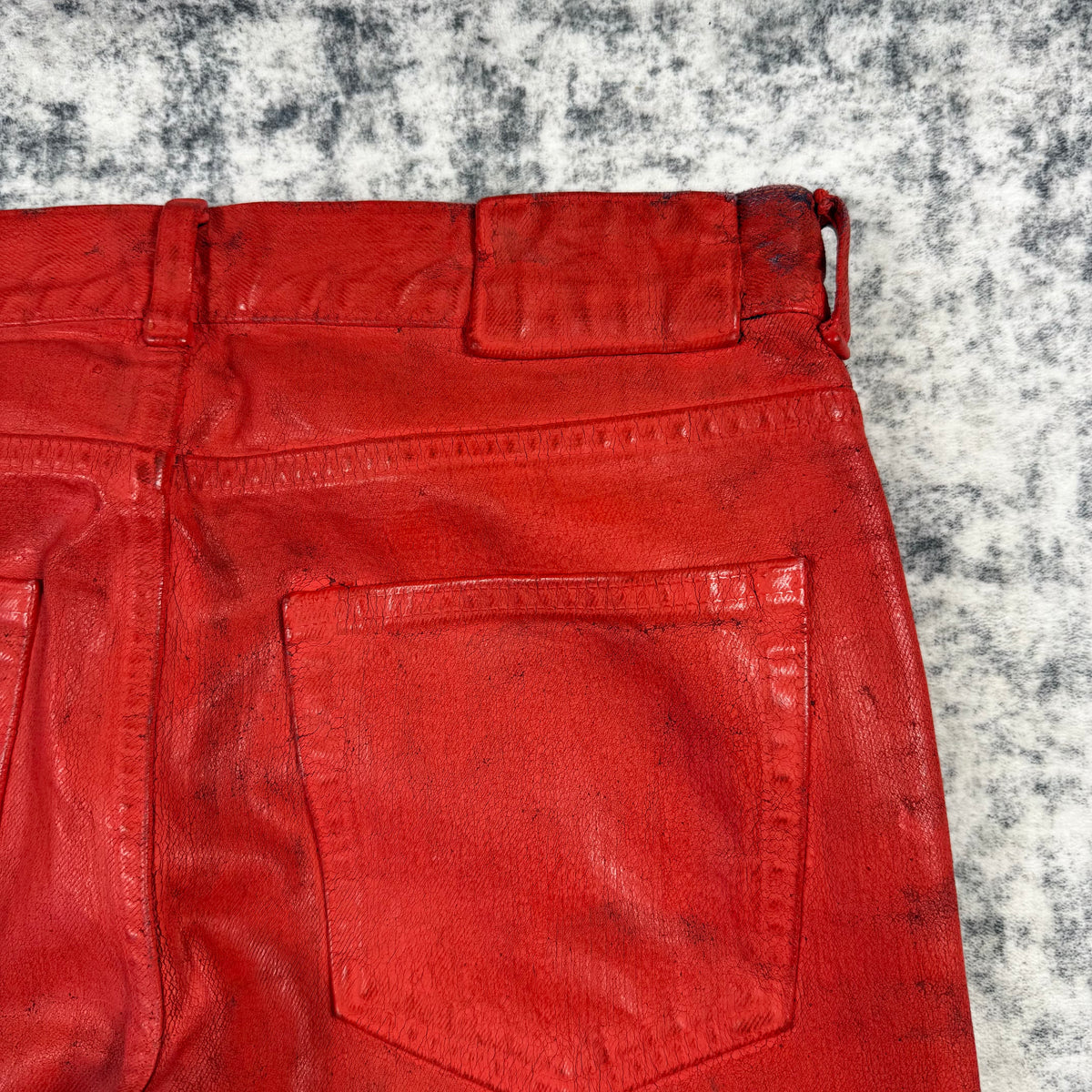 Maison Margiela x H&M FW/12 Red Painted Denim Jeans