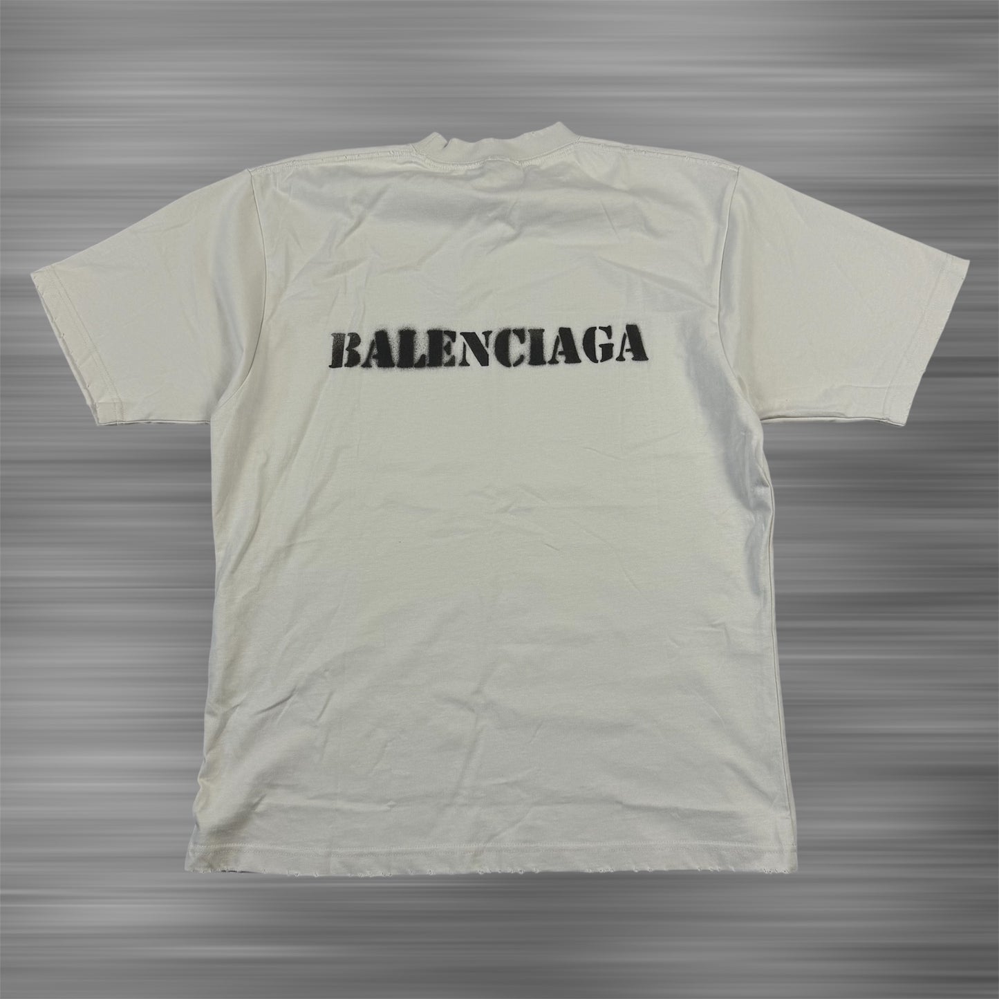 Balenciaga Spray Print Distressed T-Shirt
