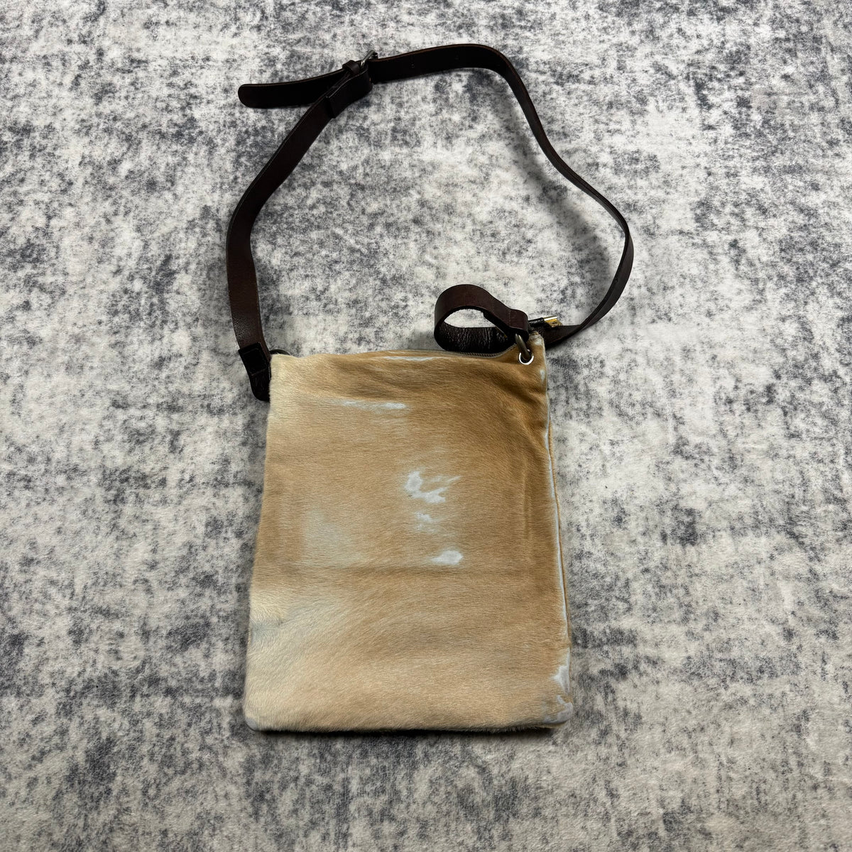 Dries Van Noten Pony Hair Patchwork Leather Crossbody Bag
