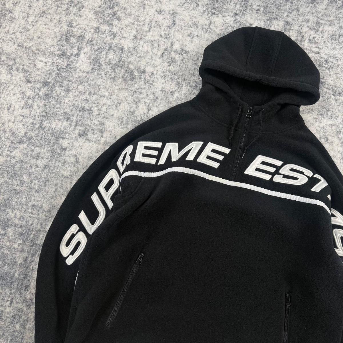 Supreme FW19 Polartec Half Zip ʼBlack’ Hooded Sweatshirt