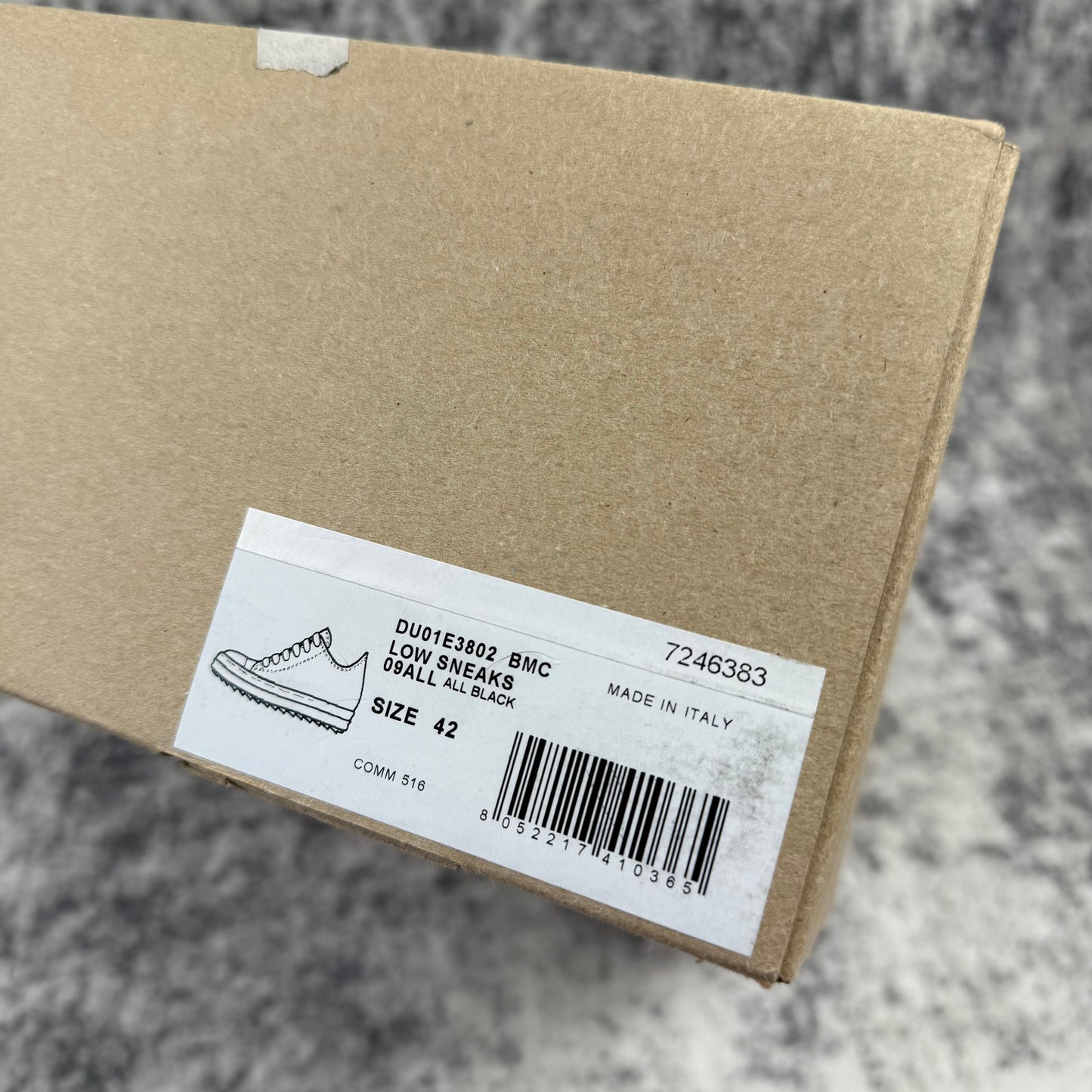 Rick Owens DRKSHDW Black Foil Denim Low Shoes
