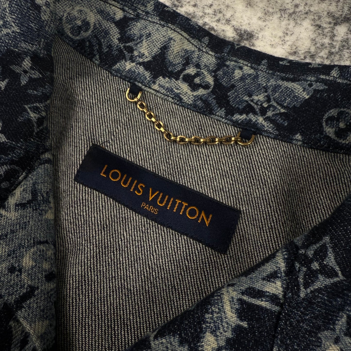 Louis Vuitton 2021 Tapestry Denim Monogram ‘Blue’ Button Up Shirt