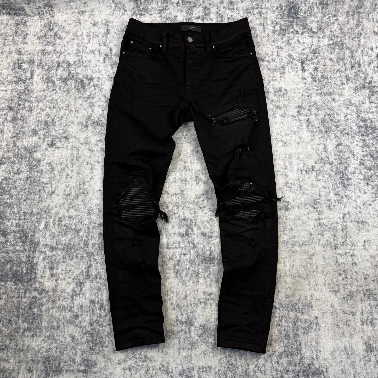 Amiri MX1 Distressed Tapered Leg ‘Black’ Jeans