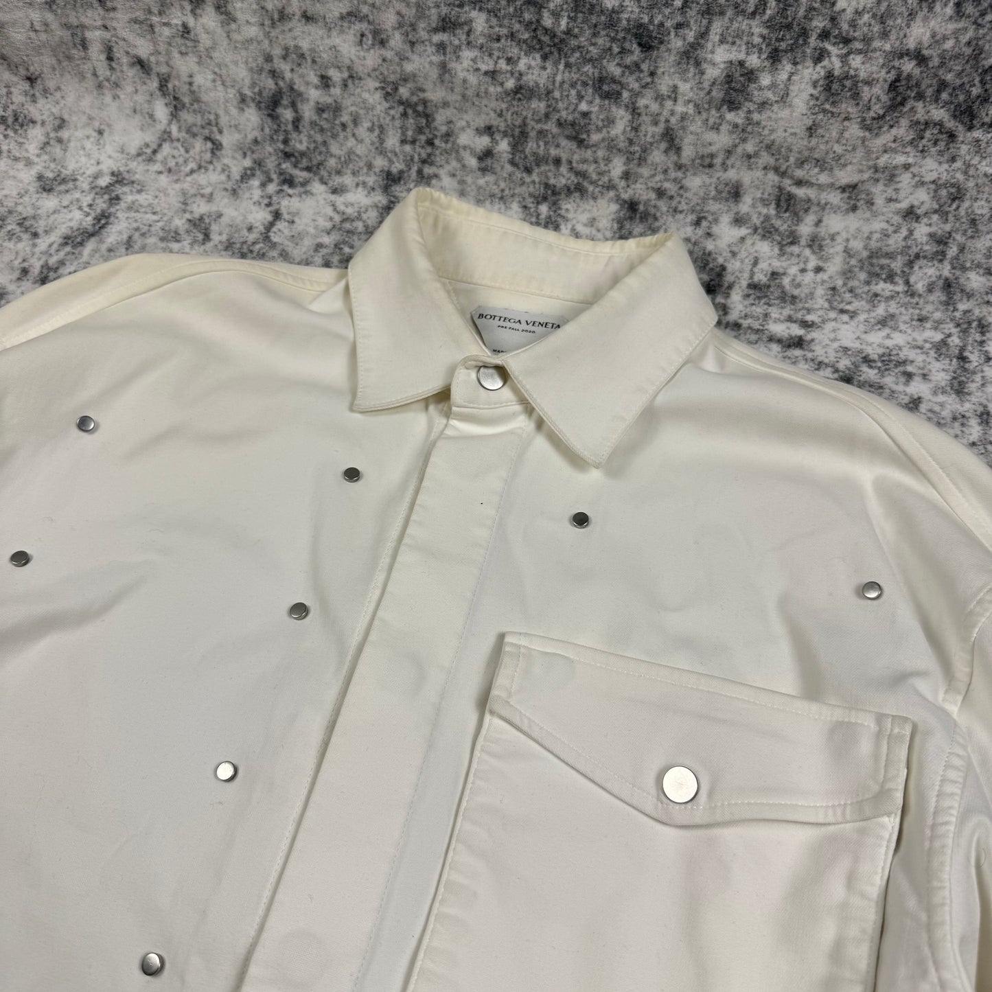 Bottega Veneta Oversized Embellished ‘White’ Button Up Shirt Jacket