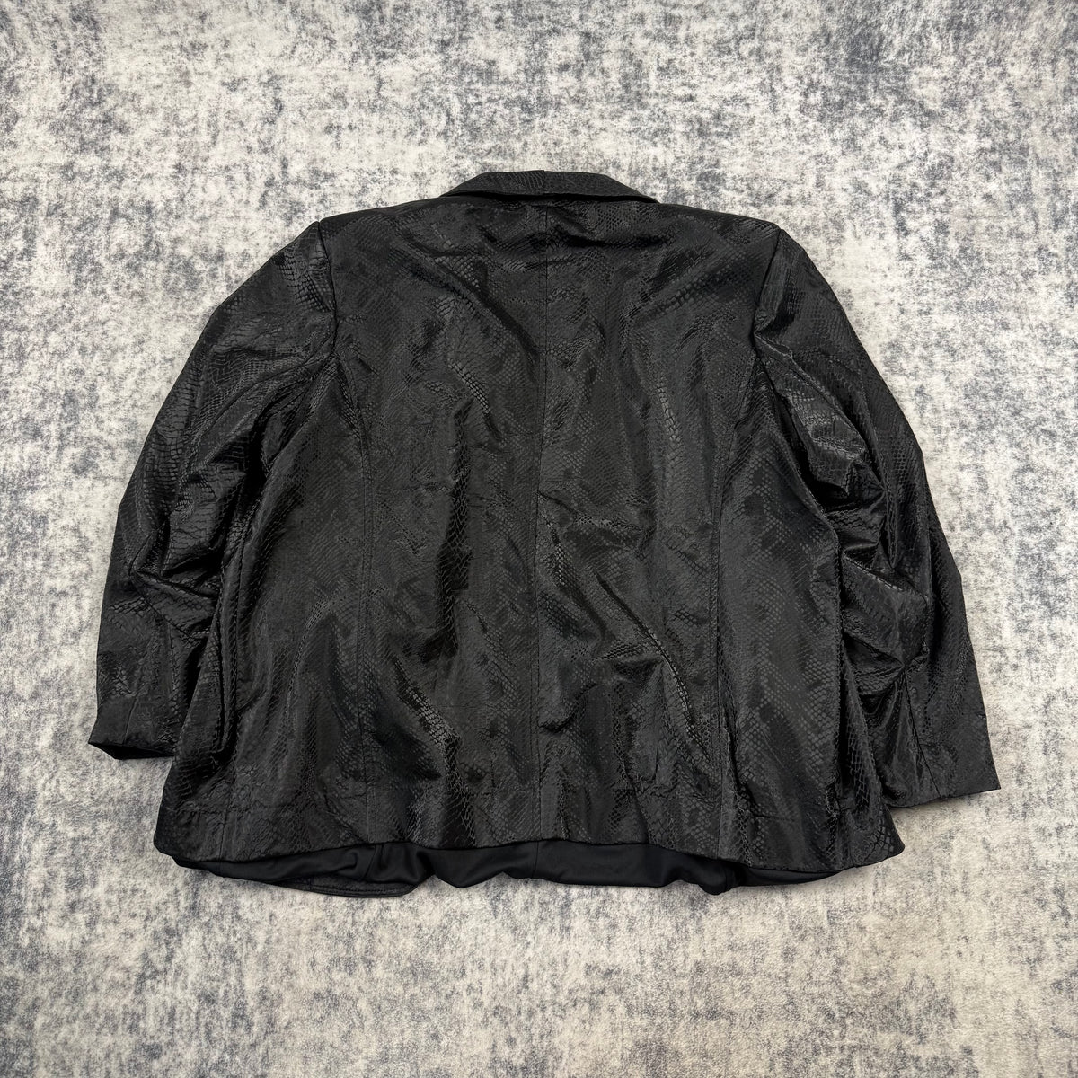 Gucci Vintage Black Snakeskin-Effect Textured Blazer