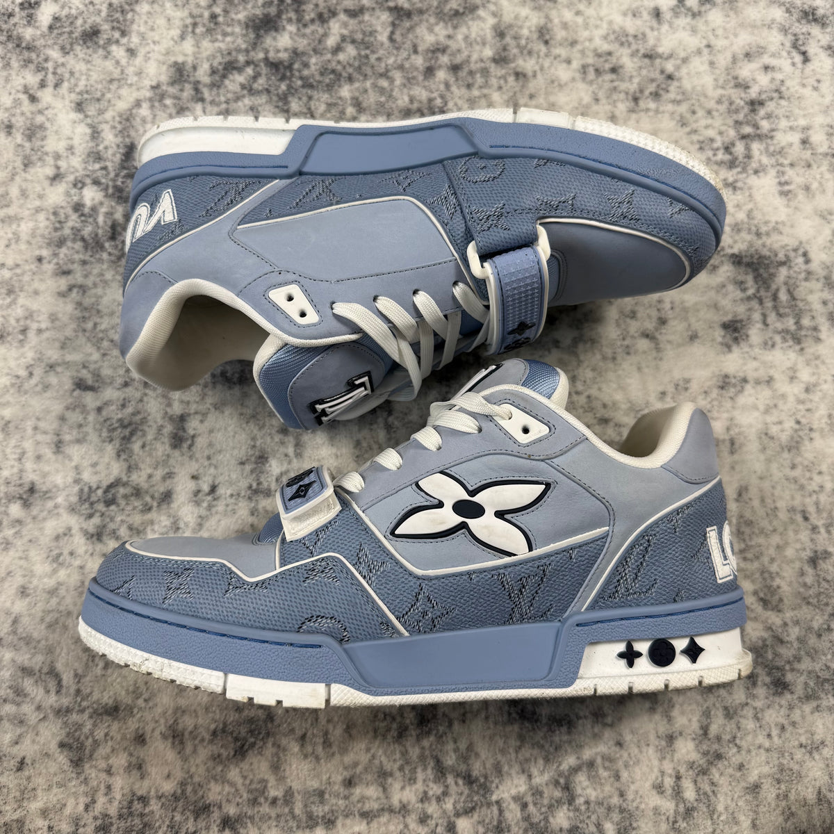 Louis Vuitton Sky Blue Strap Trainers Shoes