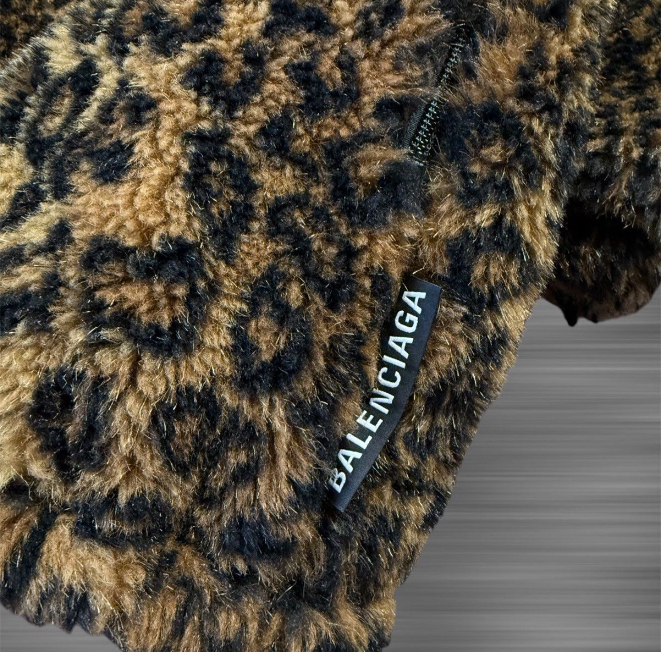 BALENCIAGA Oversized Leopard-Print Faux Fur Jacket