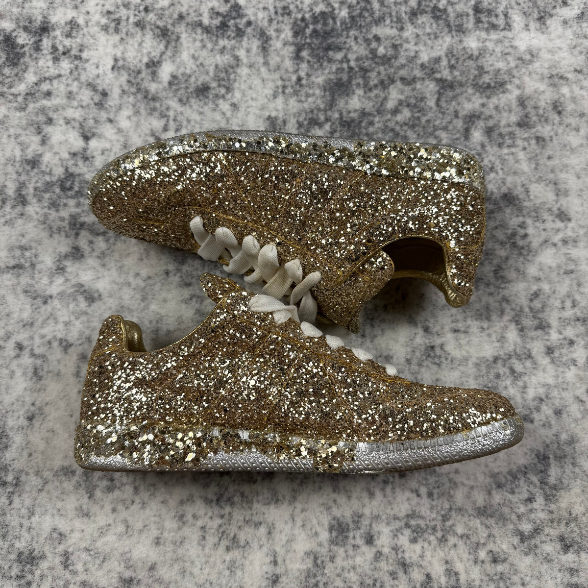 Maison Margiela Gold Glitter Replica Sneakers